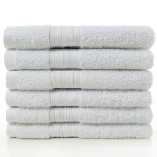 Ensemble de serviettes de salle de bain en gros de l&#39;ensemble de la vente en gros en gros de 6 pièces de serviettes blanches ensembles de serviettes en coton 600g